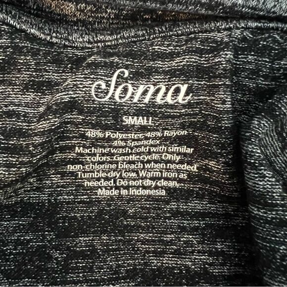 Soma Melange Off The Shoulder Long Sleeve Mini Cozy Dress Black Grey Size Small - Picture 5 of 9